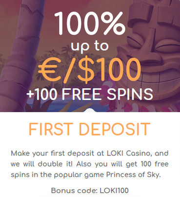 Loki kazino premija: promo kodas - LOKI100