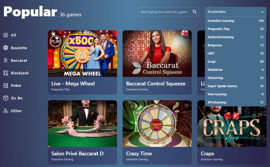 Casinoin Live Casino