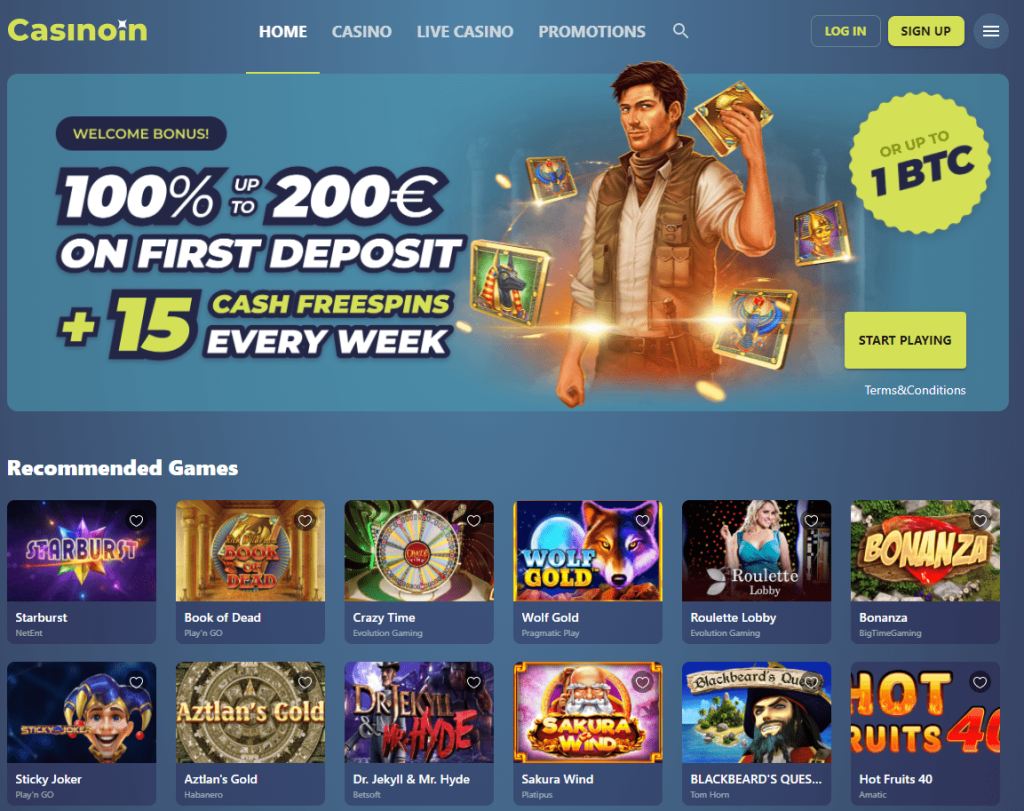 Casinoin internetinė svetainė