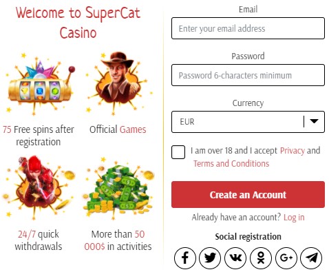 Super Cat Casino registracija