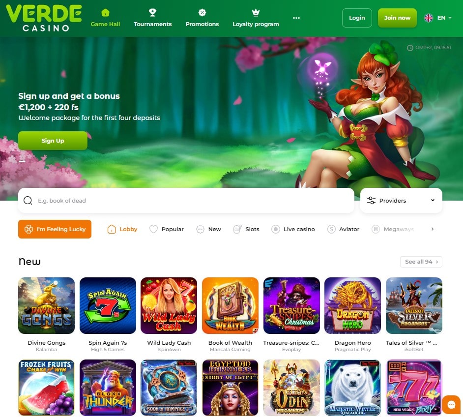 Oficiali Verde Casino interneto svetainė