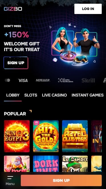 Mobilusis Gizbo casino