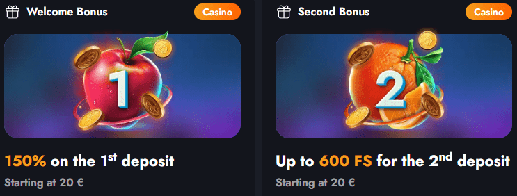 Martin Casino bonusų paketas