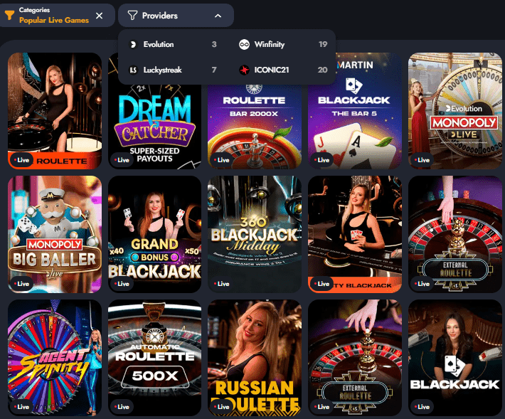 Martin live casino