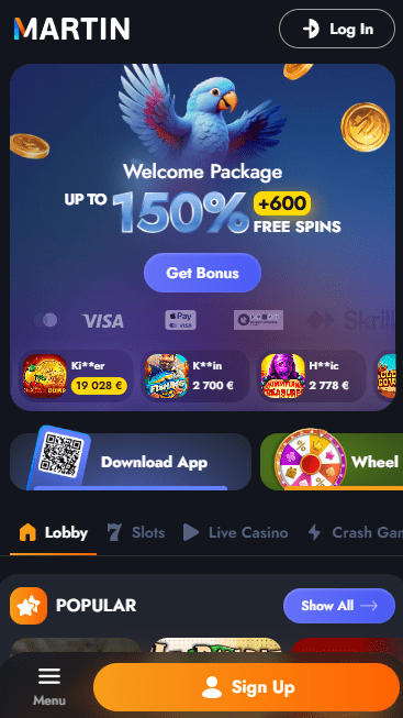 Mobilusis casino Martin