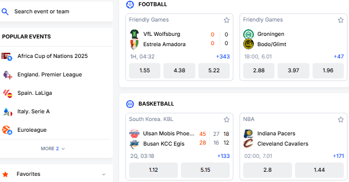 VulkanBet sporto lažybos