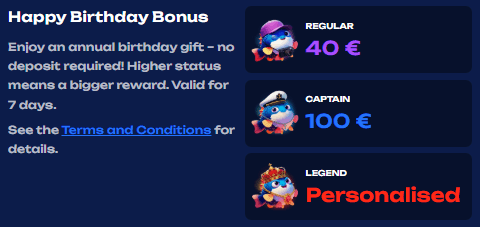 Fugu casino happy birthday bonus