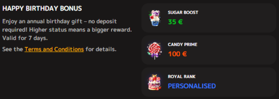 Iris Casino happy birthday bonus